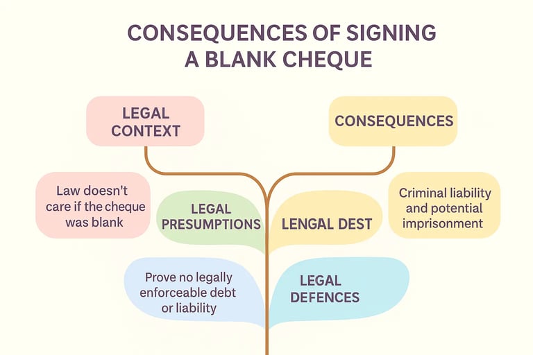 Flow Chart on Blog on Consequences of Signing a Blank Cheque