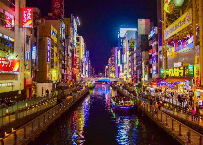 River in Osaka dotonbori by night
