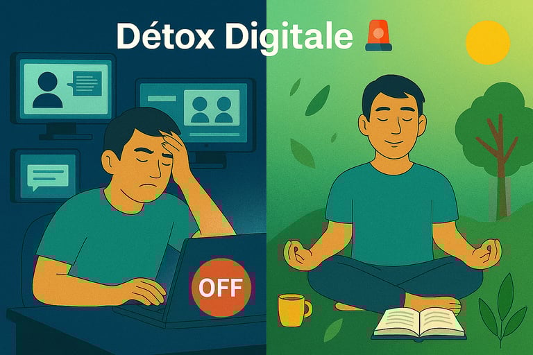 détox digitale, faire une pause des écrans, arrêter les écrans, recherche sznté