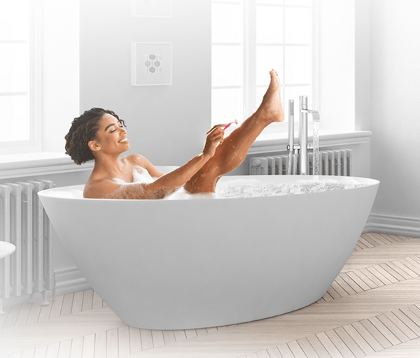 Women enjoying endless supply of hot water.