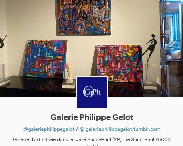 Galerie de Philippe GELOT. Le Marais Paris