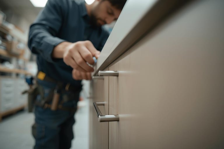 Proper installation of hardware and laminates