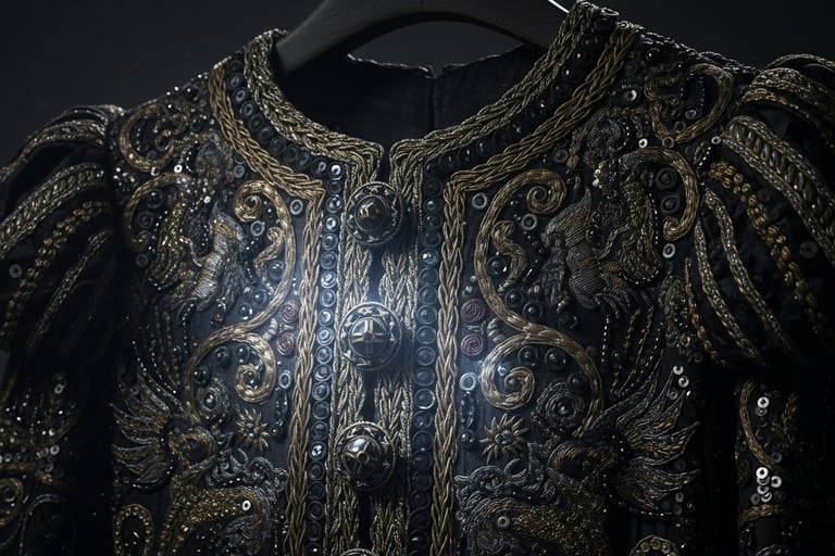 ornate vintage costume on hanger