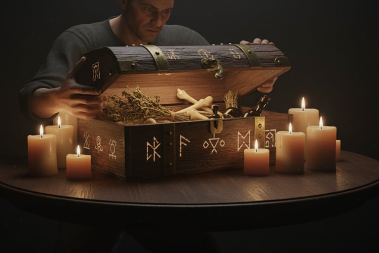 Man opening an old heirloom box