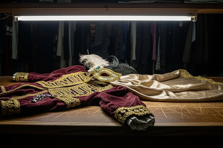 Abandoned costume on thrift store counter