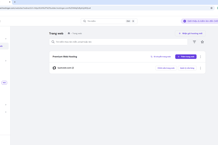 hpanel hostinger screenshot