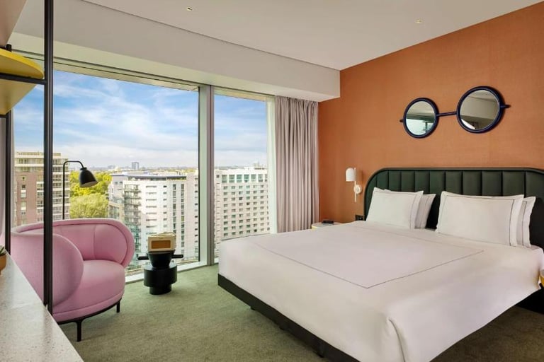 art'otel london battersea power station, bedroom