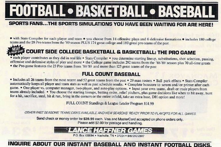 an old black/white flyer from the 80's for Lance Haffner Games