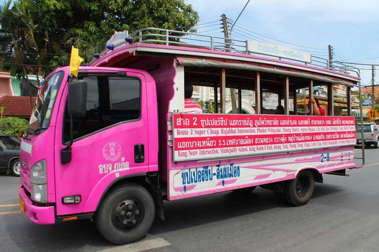 Pink bus Phuket Tajlandia