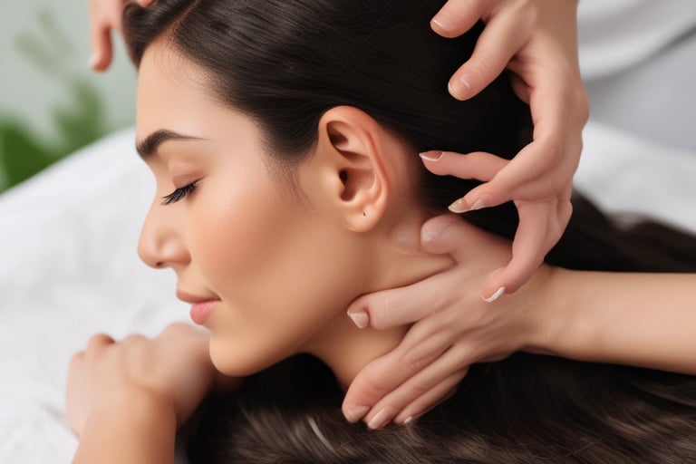 Scalp massage therapy for hair and stress relief at Peace and Pamper Spa Perumbakkam