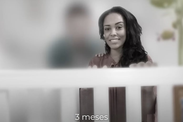 Simulação de visão do bebê com 3 meses – maior definição de contornos e foco em rostos próximos