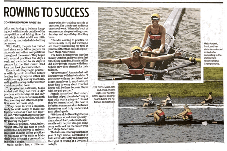 Page two of two in a local news article about the Nationals regatta
