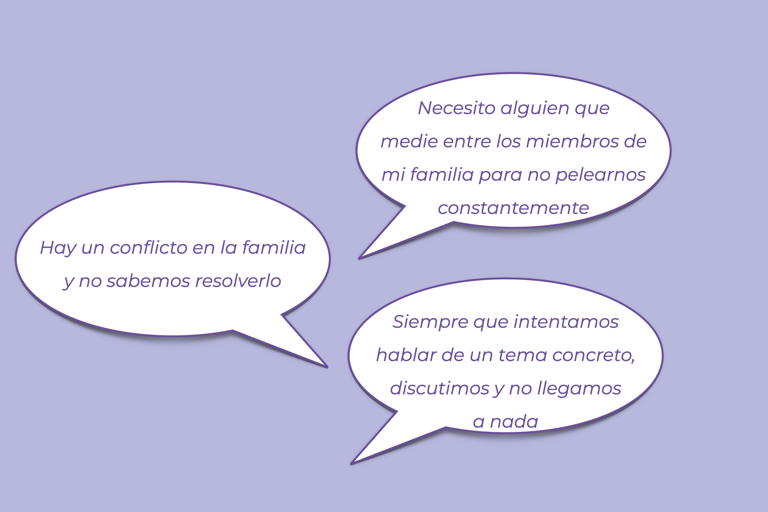 Hay un conflicto en la familia y no sabemos resolverlo”; “