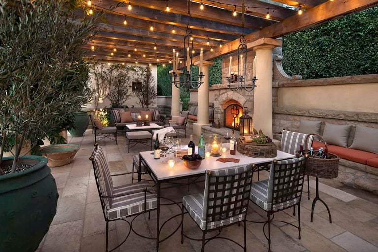 Outdoor dining area Marbella 1 - landscaping Marbella