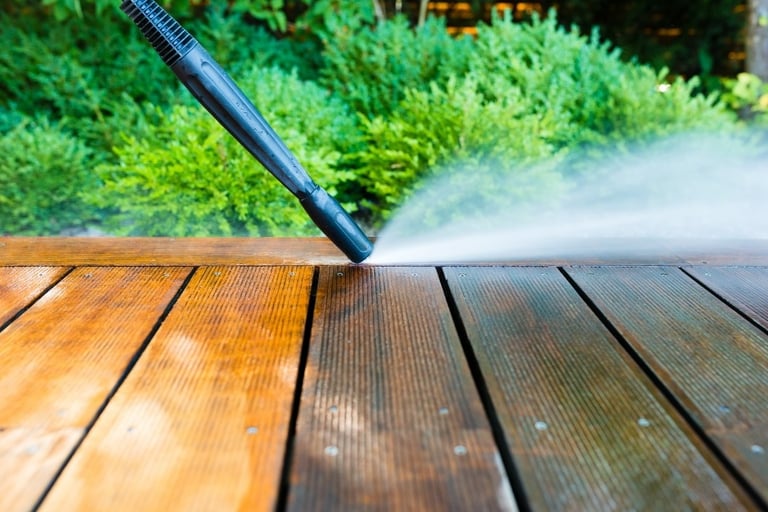 nettoyage haute pression dalle bois terrasse