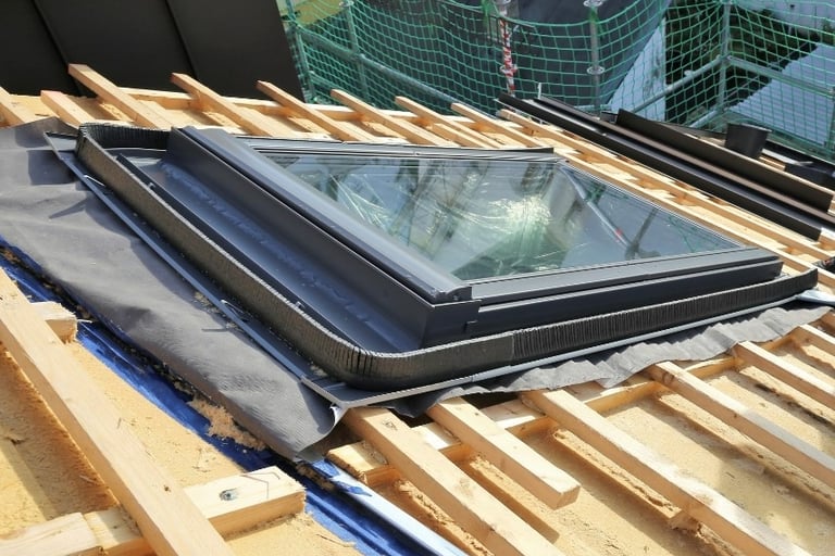 roof window with a skylight on top of a roof