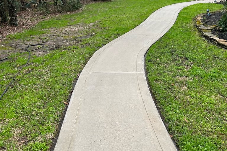 Sidewalk after pressure washing
