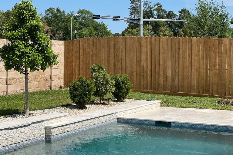 Wood Stained Fence Spring TX