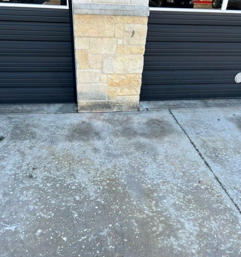 Automotive Repair shop after Battery Acid Rust Stains have been removed