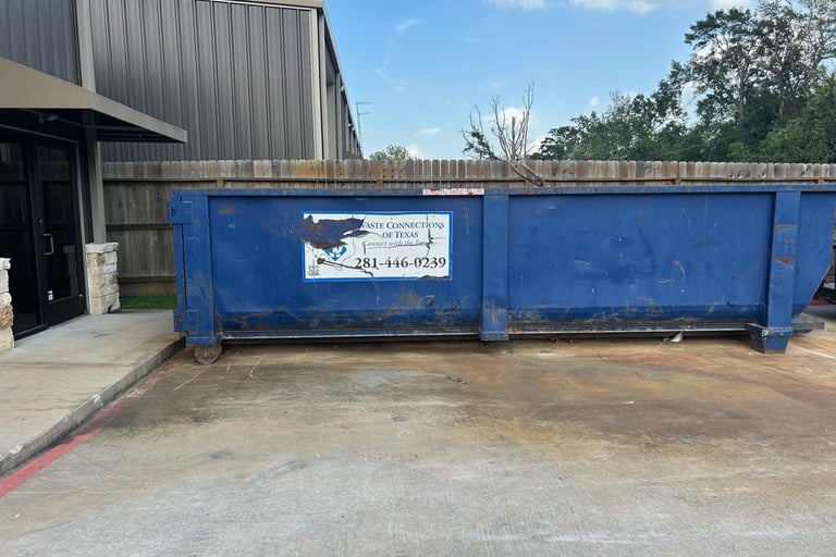 Dumpster with Rust and Dirt Stains