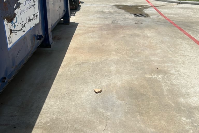 Rust and Dirt Stains from Dumpster have been removed