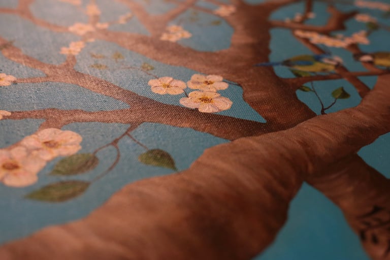 a close up of a tree with flowers