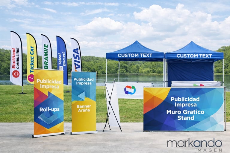 banderas, carpas, banners publicitarios