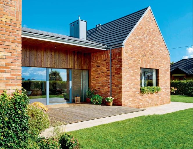 fasadas iš klinkerio plytų, plytelių