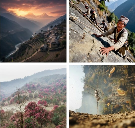 mad honey, nepal traditional hunt