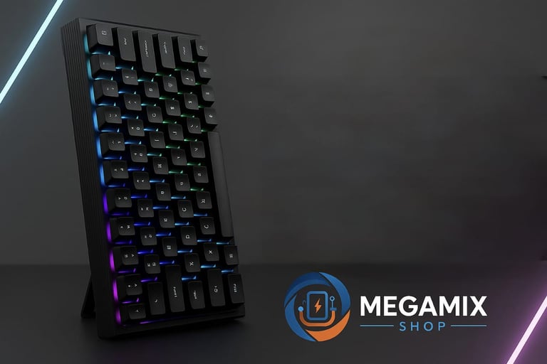 Teclado mecánico compacto RGB con Switches rojos y azules