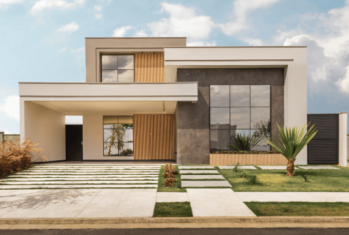 Projeto arquitetônico moderno de uma casa