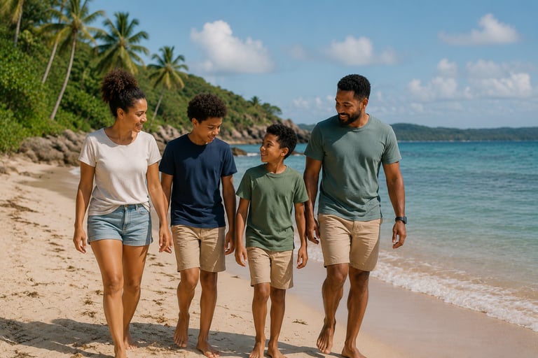 "Relaxed family beach holiday with autistic child