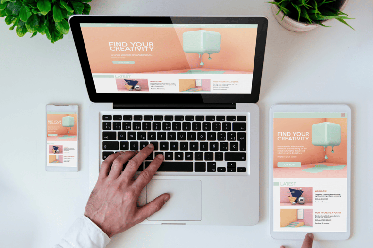 Criação de site responsivo para notebook, celular e tablet