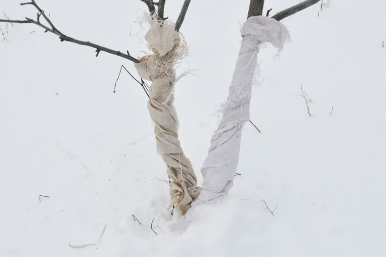 Fruit trees protected from deer