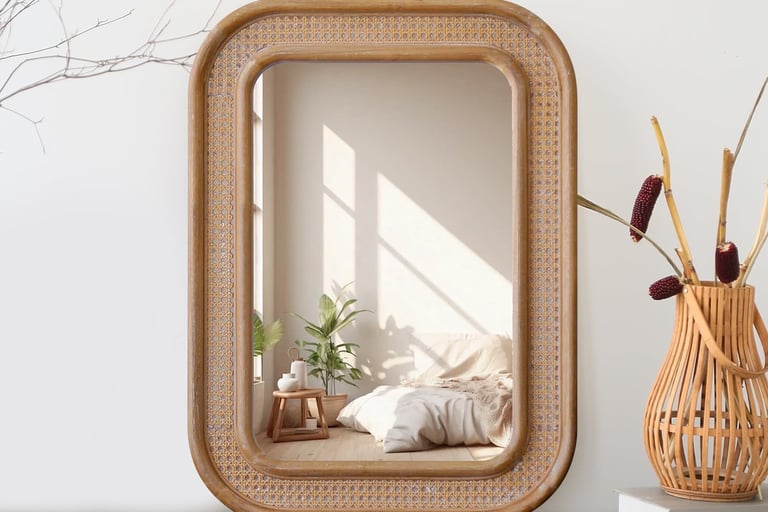 a rattan mirror