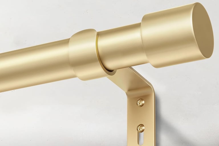 a gold curtain rod