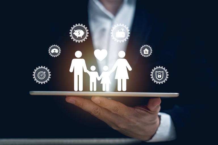 Family on Computer Tablet