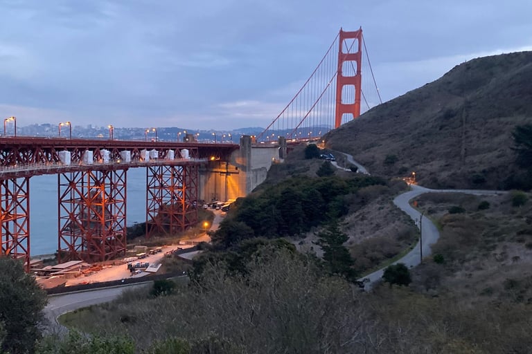 Driving South from San Francisco's Golden Gate Bridge Christmas Eve