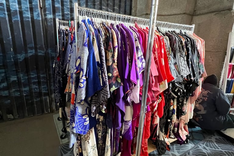 Vintage Silk Kimono's at Brooklyn Flea @ikimononyc