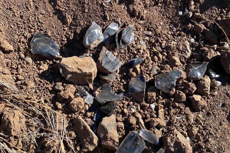Obsidian you'll find at the Davis Creek Mine