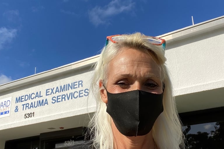 Shannon Falk at Broward County Medical Examiner's office on Behalf of Gertrude Falk