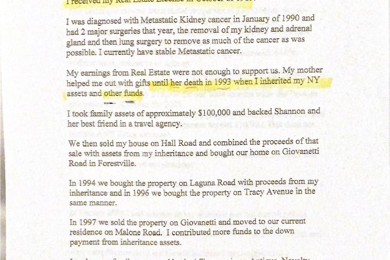 Michael Falk's mother didn't die in 93, that's when Michael go the money