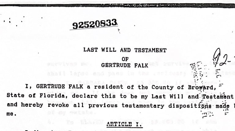 Last Will of Gertrude Falk 