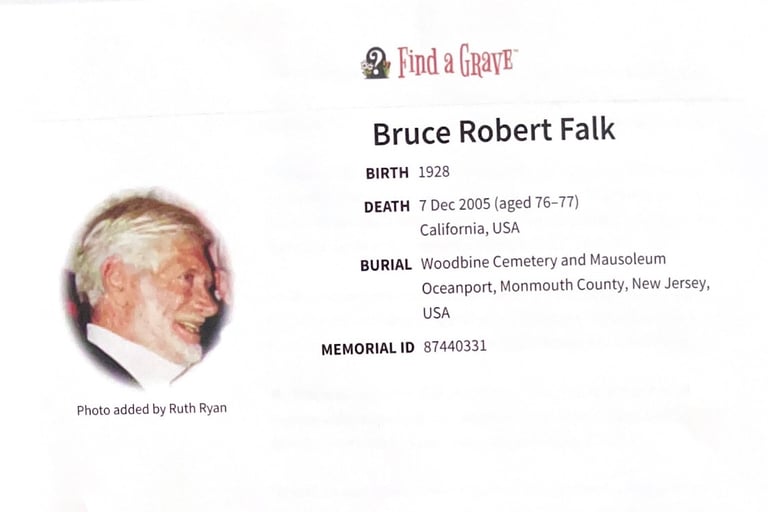 Obituary of Bruce R Falk New York