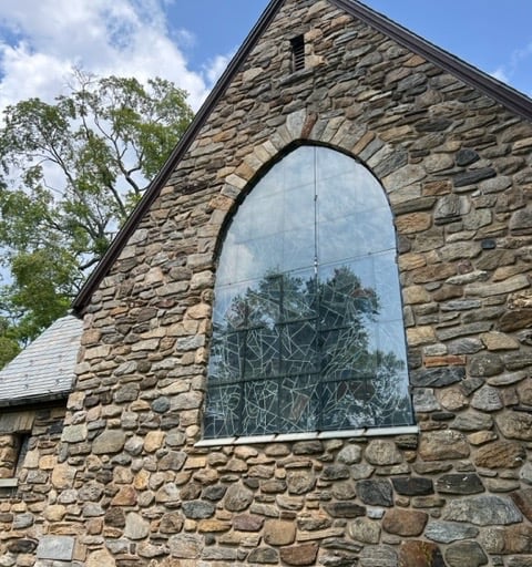 Outside view of Union Pocantino Church Window