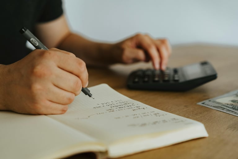 man calculating