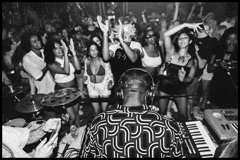 PTV DJing in front of crowd at Camino Riviera in San Diego