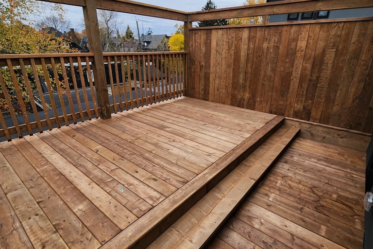 a third floor roof wood deck