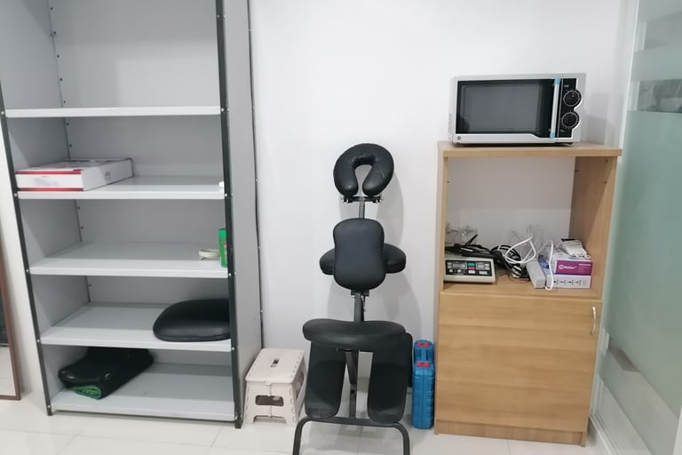 a chair with a chair and a chair in a room