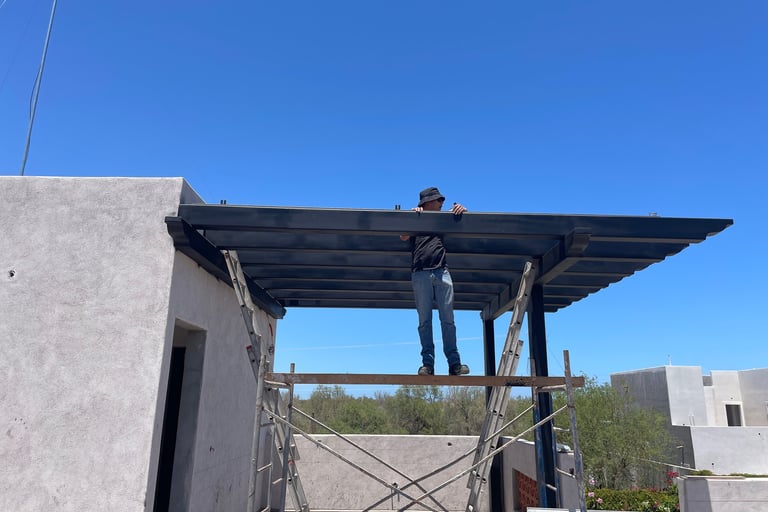 Solar panel installation in Loreto, Baja California Sur by Baja Solar on a residential roof.